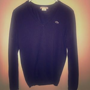 Lacoste~ Navy cotton sweater